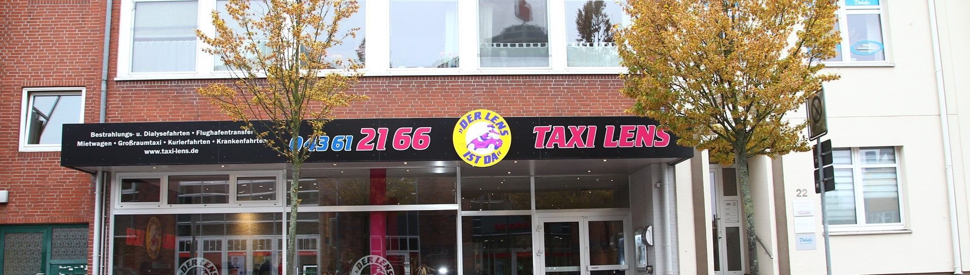 Das Büro von Taxi Lens in der Schuhstraße in Oldenburg in Holstein